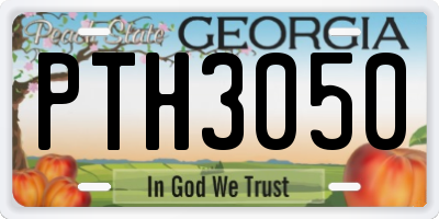 GA license plate PTH3050