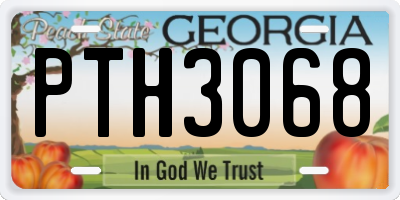 GA license plate PTH3068