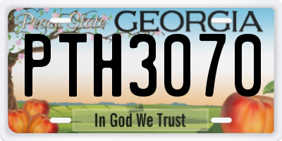 GA license plate PTH3070