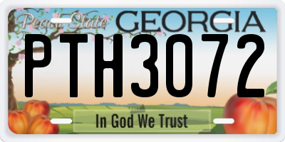 GA license plate PTH3072