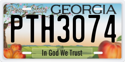 GA license plate PTH3074
