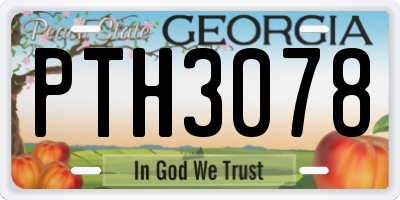 GA license plate PTH3078