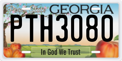 GA license plate PTH3080