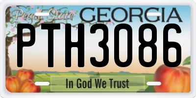 GA license plate PTH3086