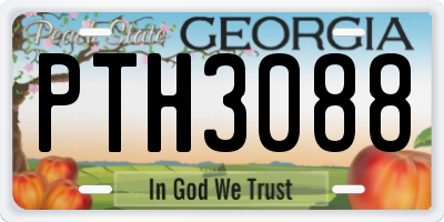 GA license plate PTH3088