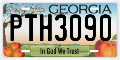 GA license plate PTH3090