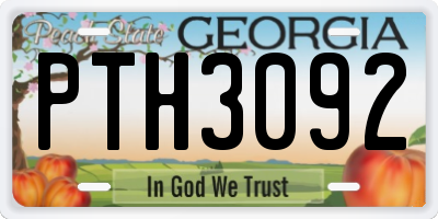 GA license plate PTH3092