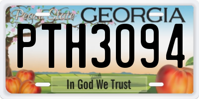 GA license plate PTH3094