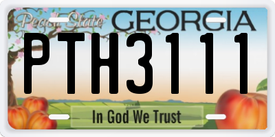 GA license plate PTH3111