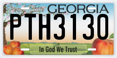 GA license plate PTH3130