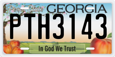 GA license plate PTH3143