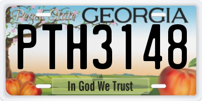 GA license plate PTH3148
