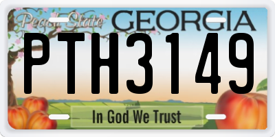 GA license plate PTH3149