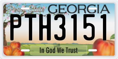 GA license plate PTH3151