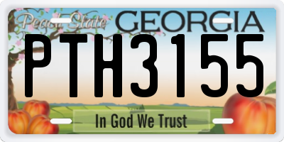 GA license plate PTH3155