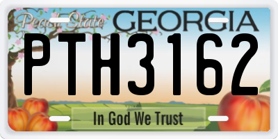 GA license plate PTH3162