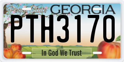 GA license plate PTH3170