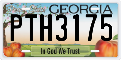 GA license plate PTH3175