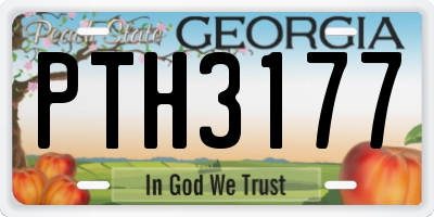 GA license plate PTH3177
