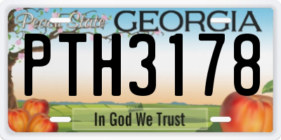 GA license plate PTH3178