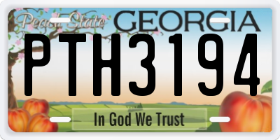GA license plate PTH3194