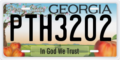 GA license plate PTH3202