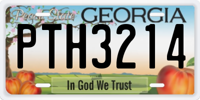 GA license plate PTH3214