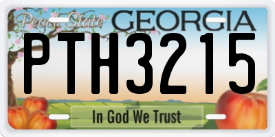 GA license plate PTH3215