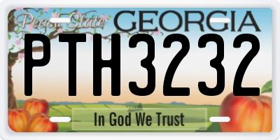 GA license plate PTH3232