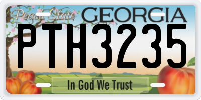 GA license plate PTH3235