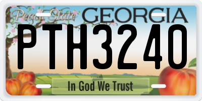 GA license plate PTH3240