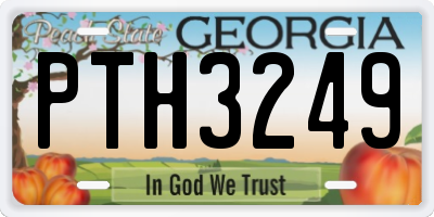 GA license plate PTH3249
