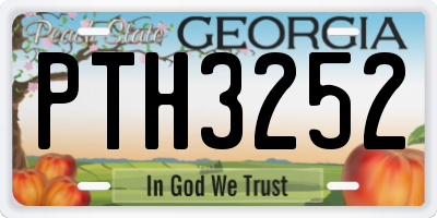 GA license plate PTH3252