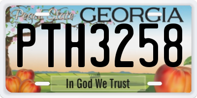 GA license plate PTH3258