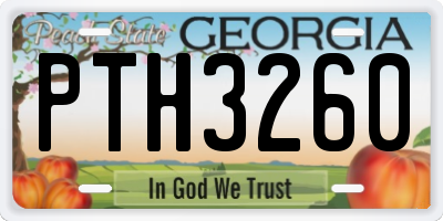 GA license plate PTH3260