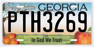 GA license plate PTH3269