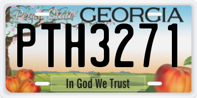 GA license plate PTH3271