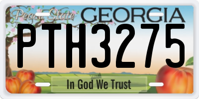 GA license plate PTH3275