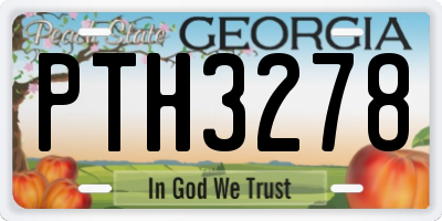 GA license plate PTH3278