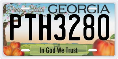 GA license plate PTH3280