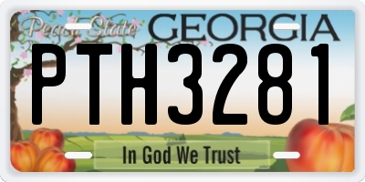 GA license plate PTH3281