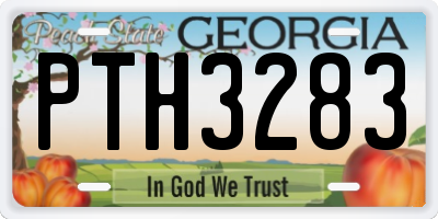 GA license plate PTH3283