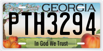 GA license plate PTH3294