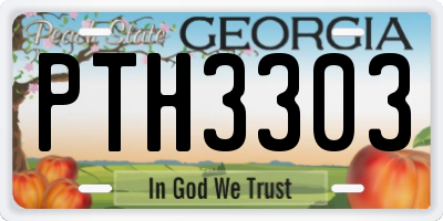 GA license plate PTH3303