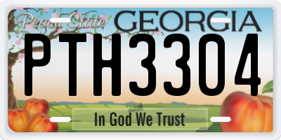 GA license plate PTH3304
