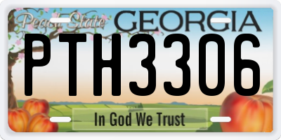 GA license plate PTH3306