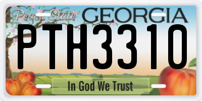 GA license plate PTH3310