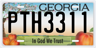 GA license plate PTH3311