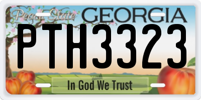 GA license plate PTH3323