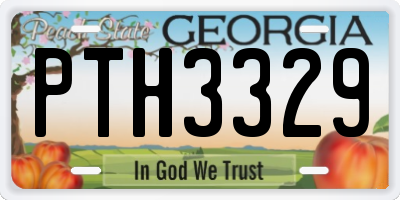GA license plate PTH3329
